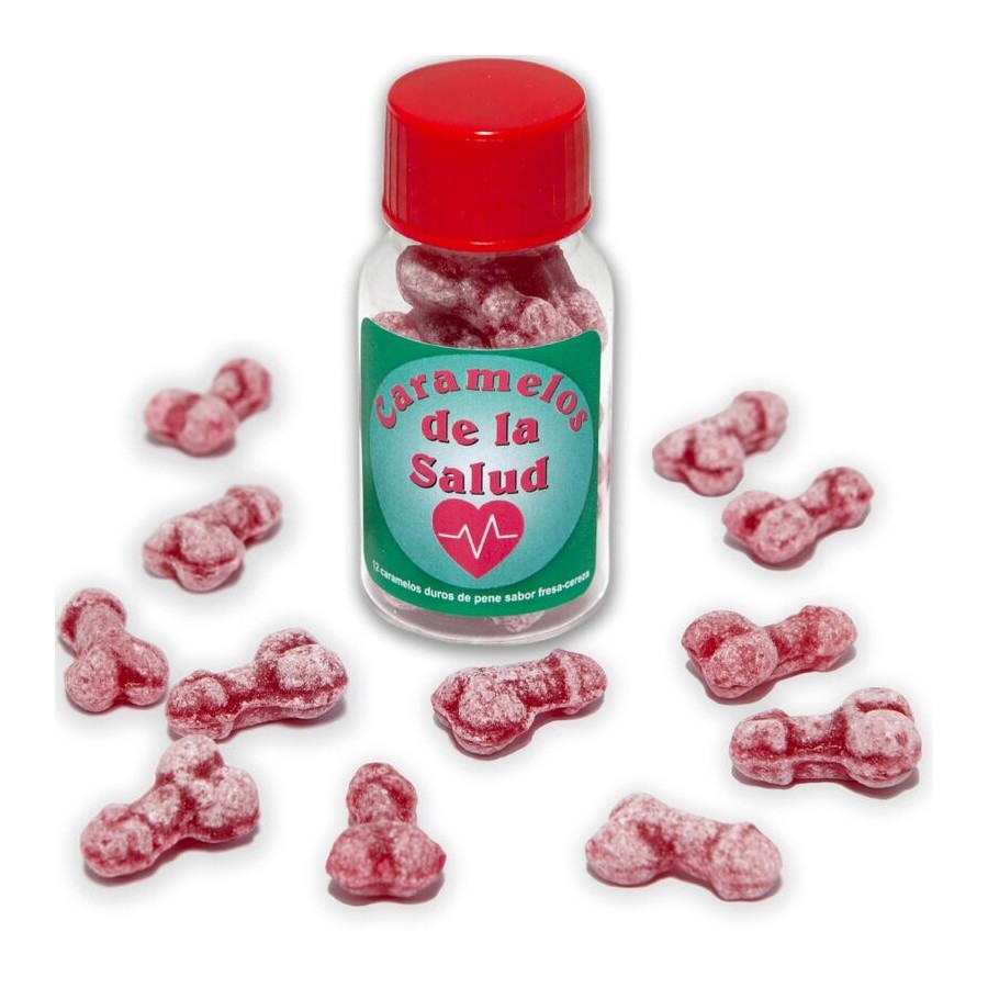 DIABLO PICANTE - 12 HEALTH CANDIES PENIS SHAPE STRAWBERRY/CHERRY